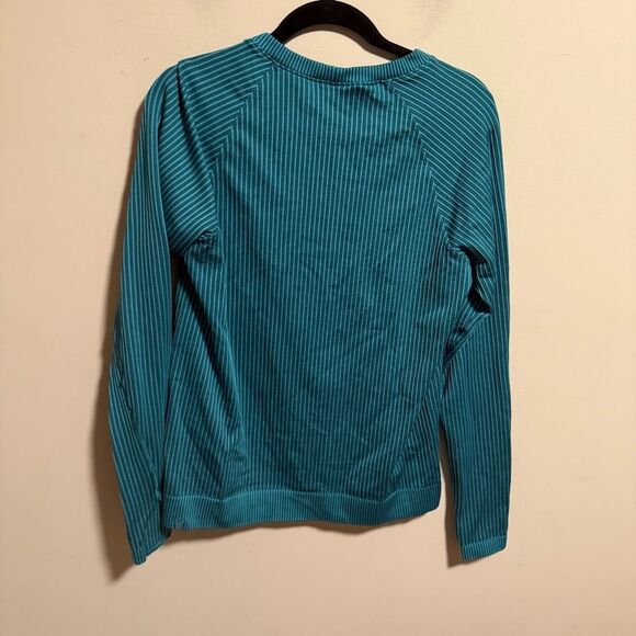 Lululemon Rest Less Pullover Colour Rib Green Jasper / Oceanic- Size 10 - Picture 5 of 8